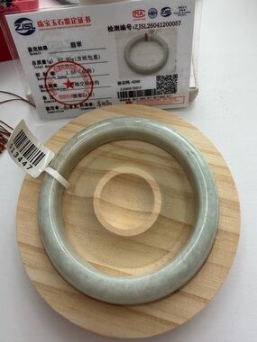 Certified Light Pale Green Jade Bangle Bracelet